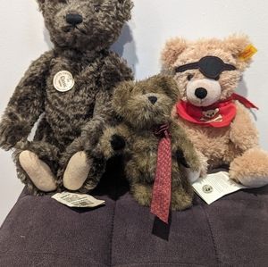 Collectors Only!!!. Beautiful 3 antique teddy bears with tags and information.